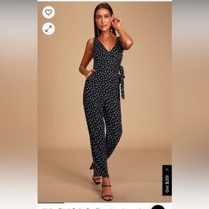 Black polka dot jumpsuit